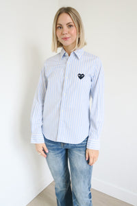 Comme des Garçons Play Long Sleeve Button-Up Top sz M