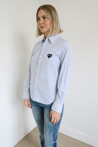 Comme des Garçons Play Long Sleeve Button-Up Top sz M