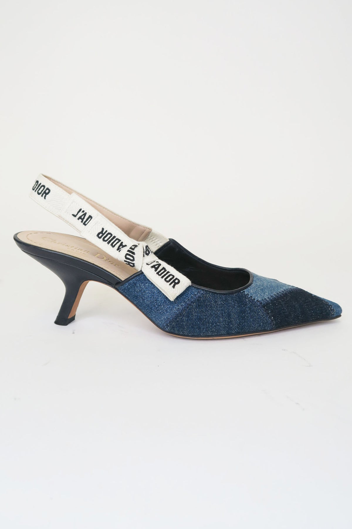 Christian Dior J'Adior Denim Slingback Pumps sz 36