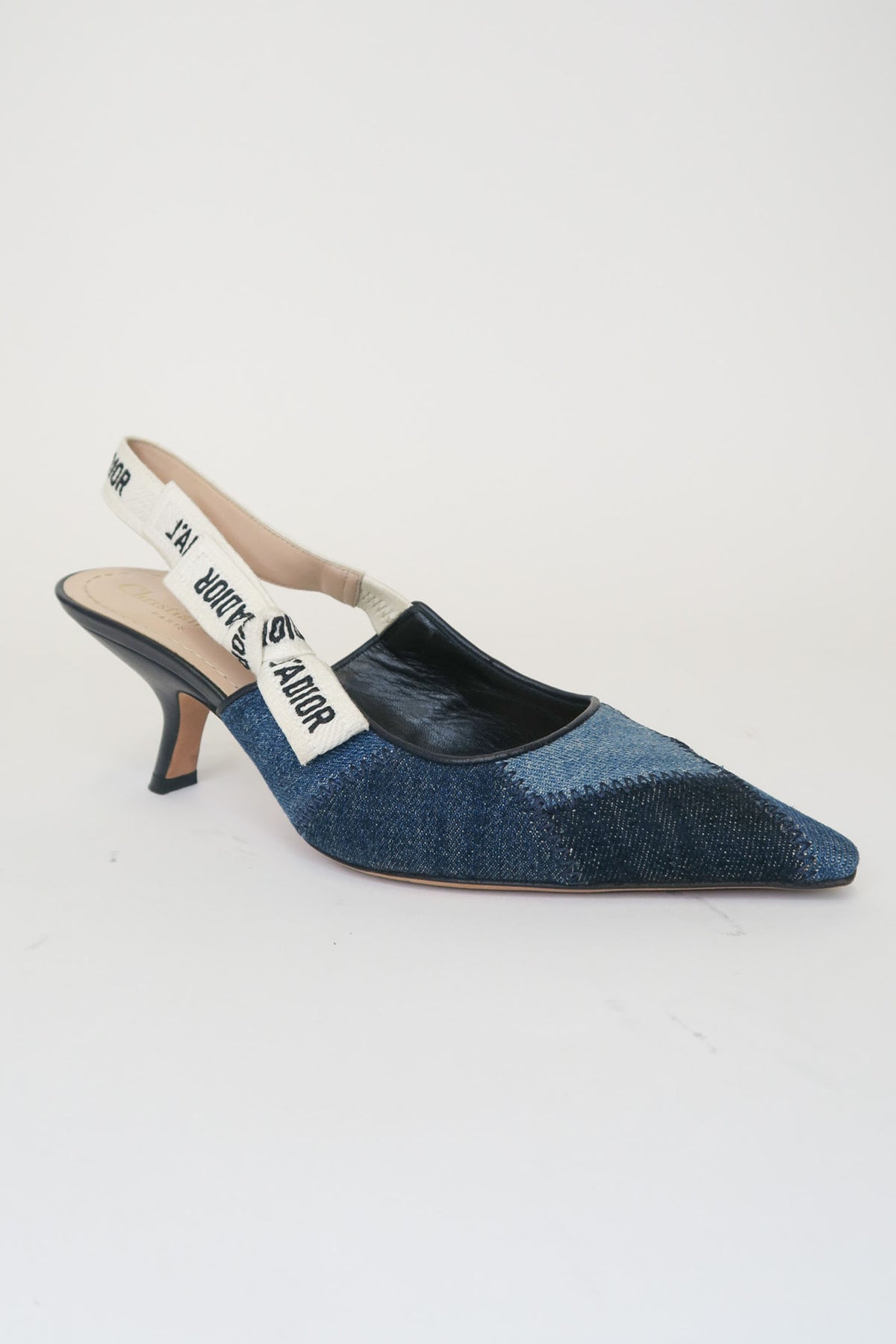 Christian Dior J'Adior Denim Slingback Pumps sz 36