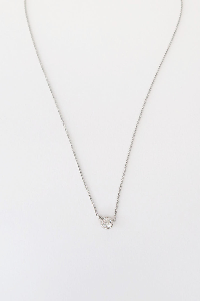 Tiffany & Co. Platinum Diamonds by the Yard Single Diamond Pendant Necklace