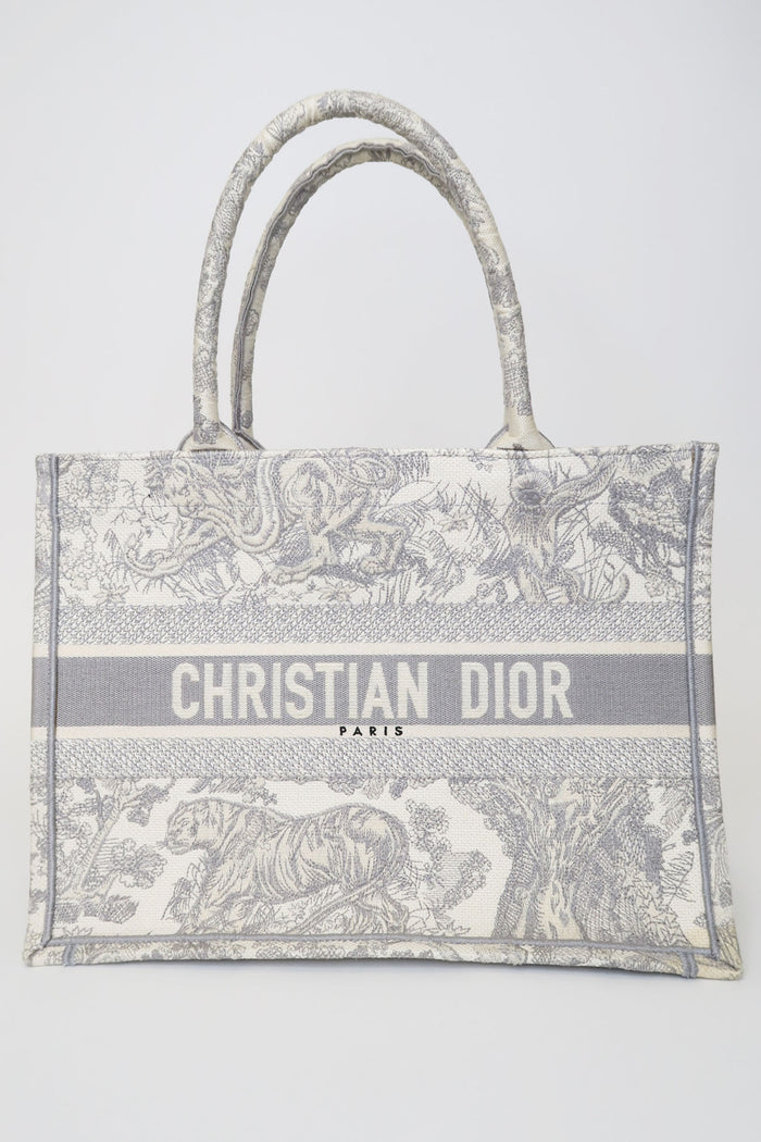 Christian Dior Medium Gray Toile de Jouy Embroidery