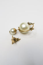 Christian Dior Faux Pearl & Crystal Mismatched Tribales Stud Earrings