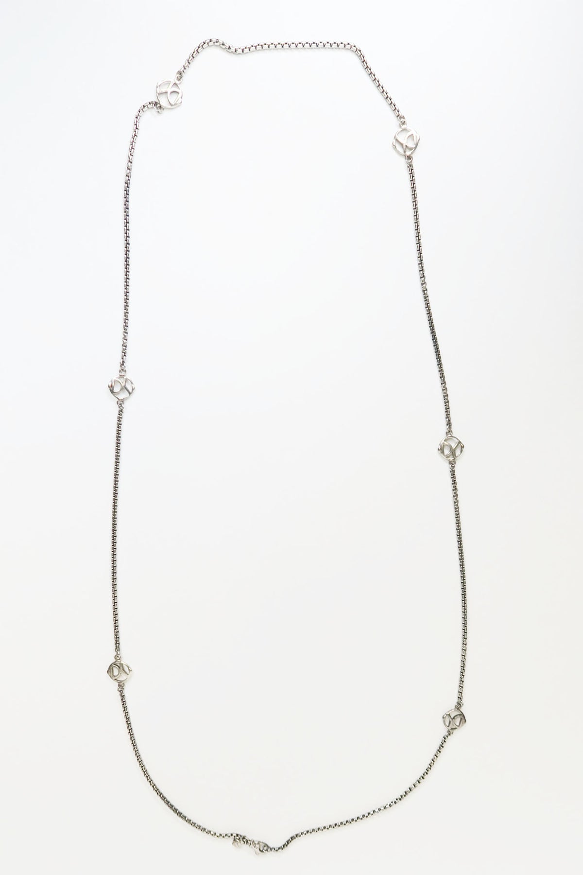 David Yurman Box Chain Logo Necklace