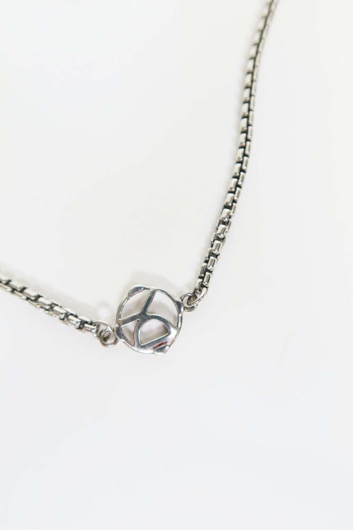 David Yurman Box Chain Logo Necklace