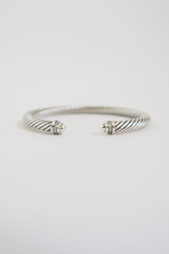 David Yurman Diamond Cable Cuff Bracelet