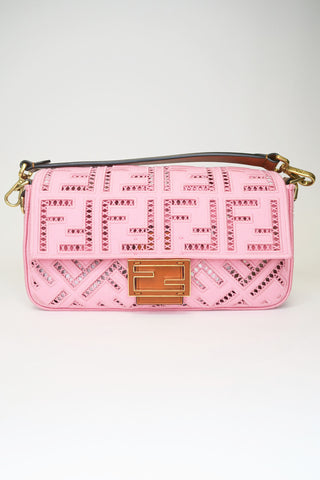 Fendi FF Ajour Embroidered Baguette