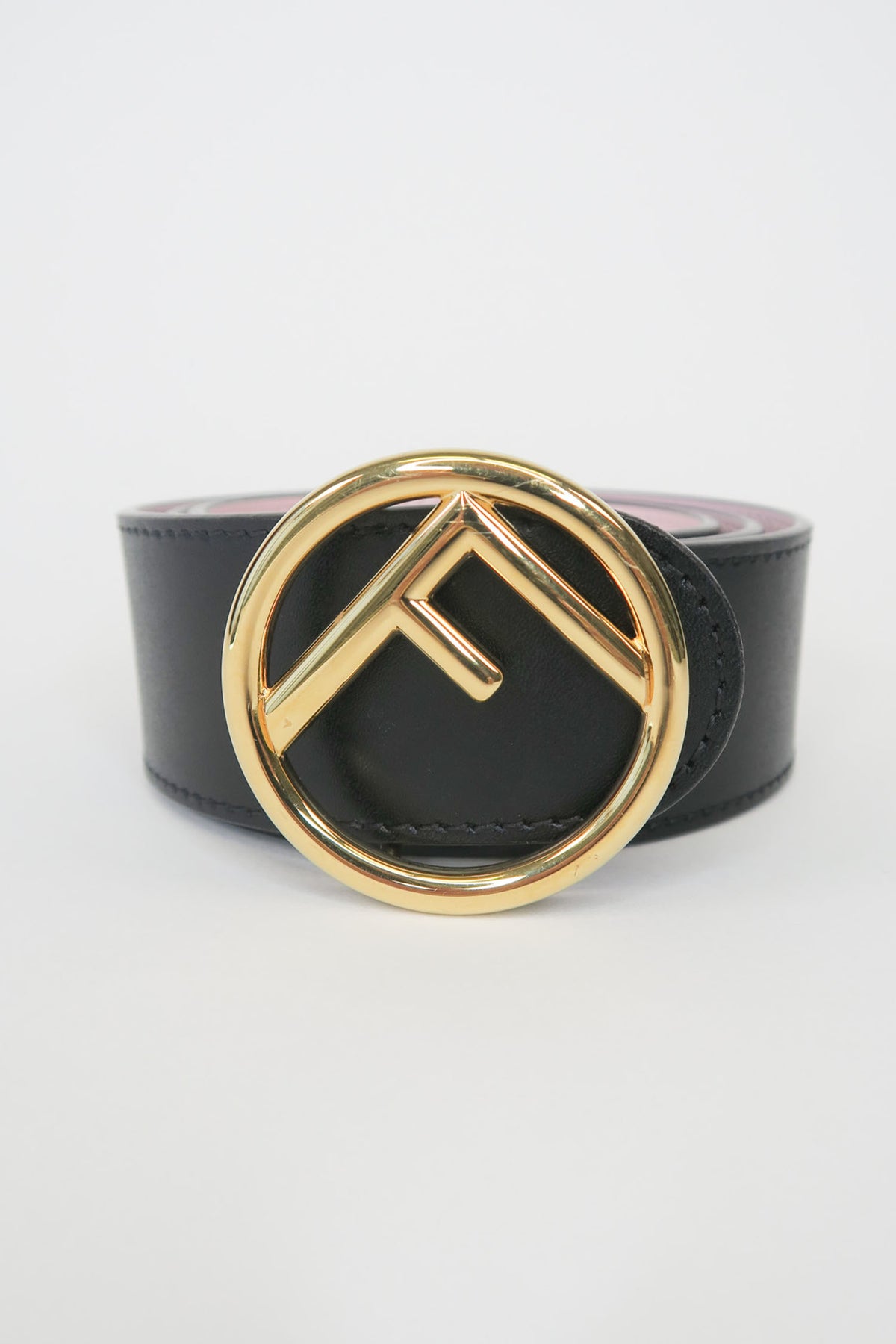 Fendi Leather Logo Reversible Belt