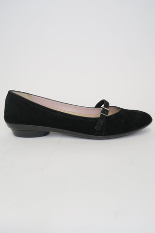 Salvatore Ferragamo Suede Mary Jane Flats sz 6.5 - Designer Flats at The Find Luxury Resale - Vancouver, Canada