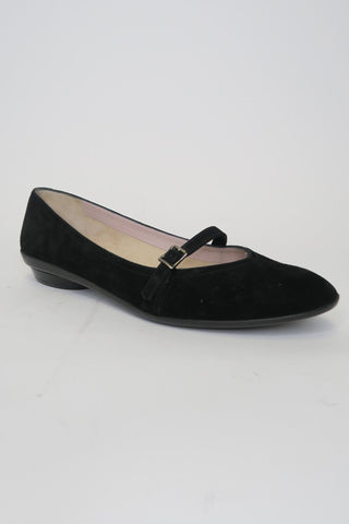 Salvatore Ferragamo Suede Mary Jane Flats sz 6.5 - Designer Flats at The Find Luxury Resale - Vancouver, Canada