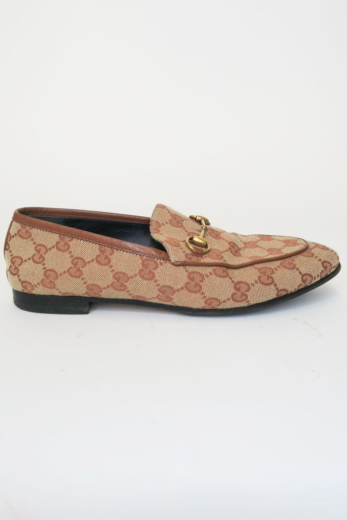 Gucci Canvas Printed Loafers sz 38