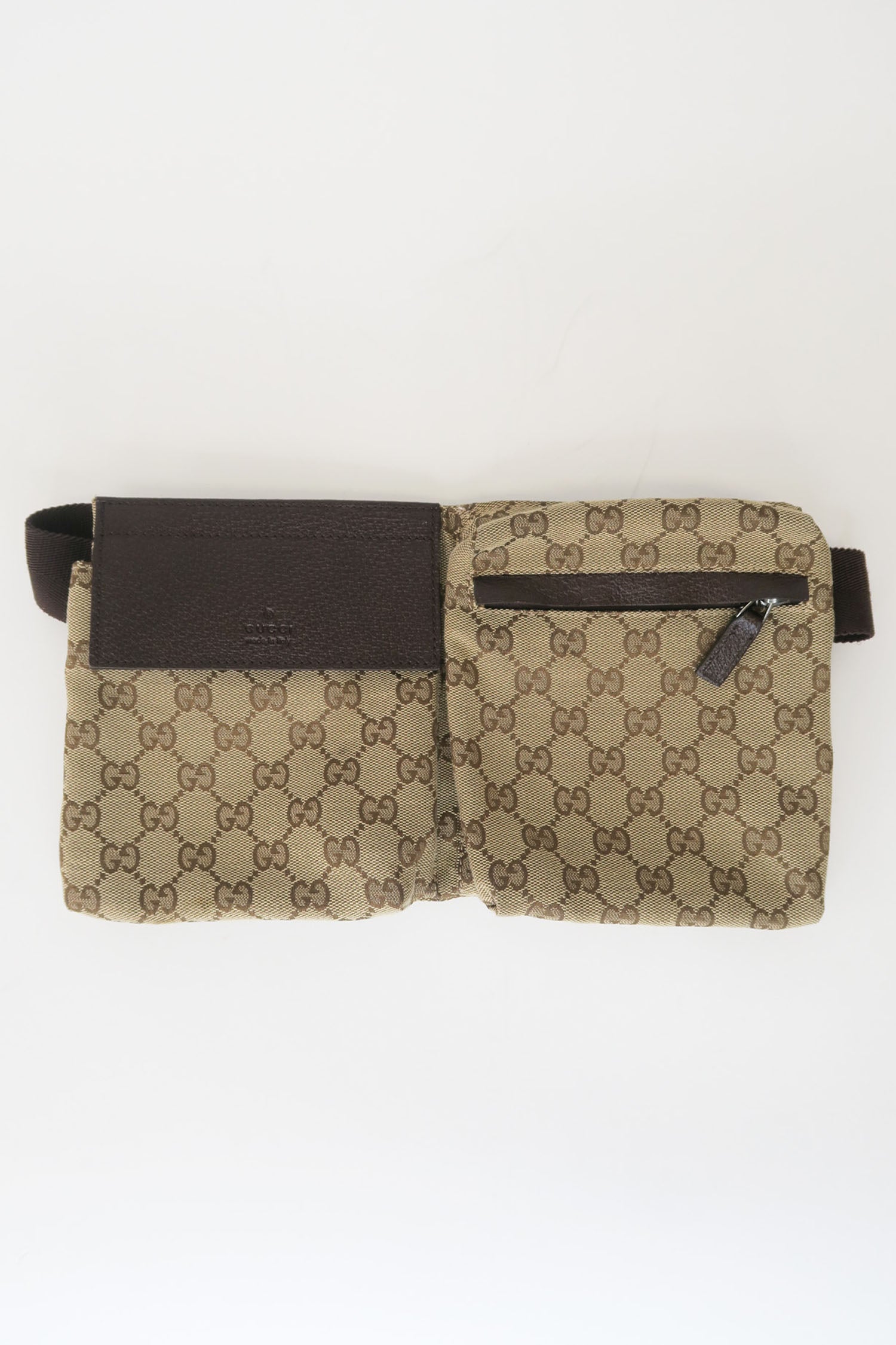 Gucci GG Canvas Double Pocket Belt Bag The Find Studio