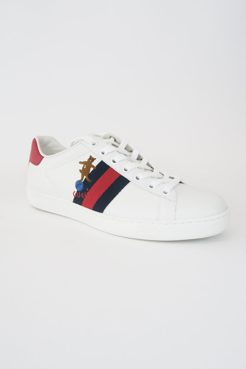 Gucci Web Accent Leather Sneakers sz 37