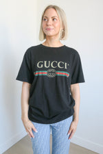 Gucci Distressed Logo T-Shirt sz XXS