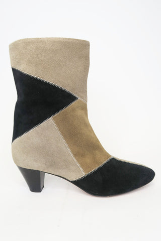 Isabel Marant Suede Colourblock Pattern Boots sz 6 - Designer Boots at The Find Luxury Resale - Vancouver, Canada