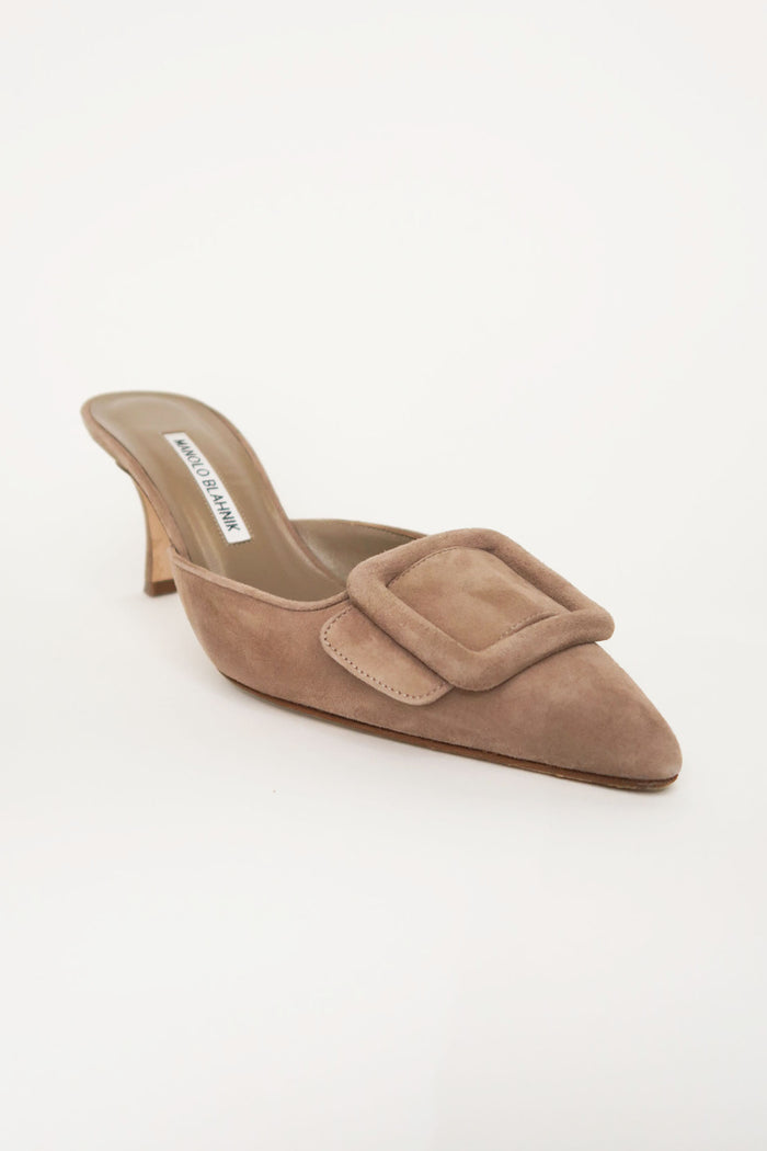 Manolo Blahnik Suede Mules sz 37.5