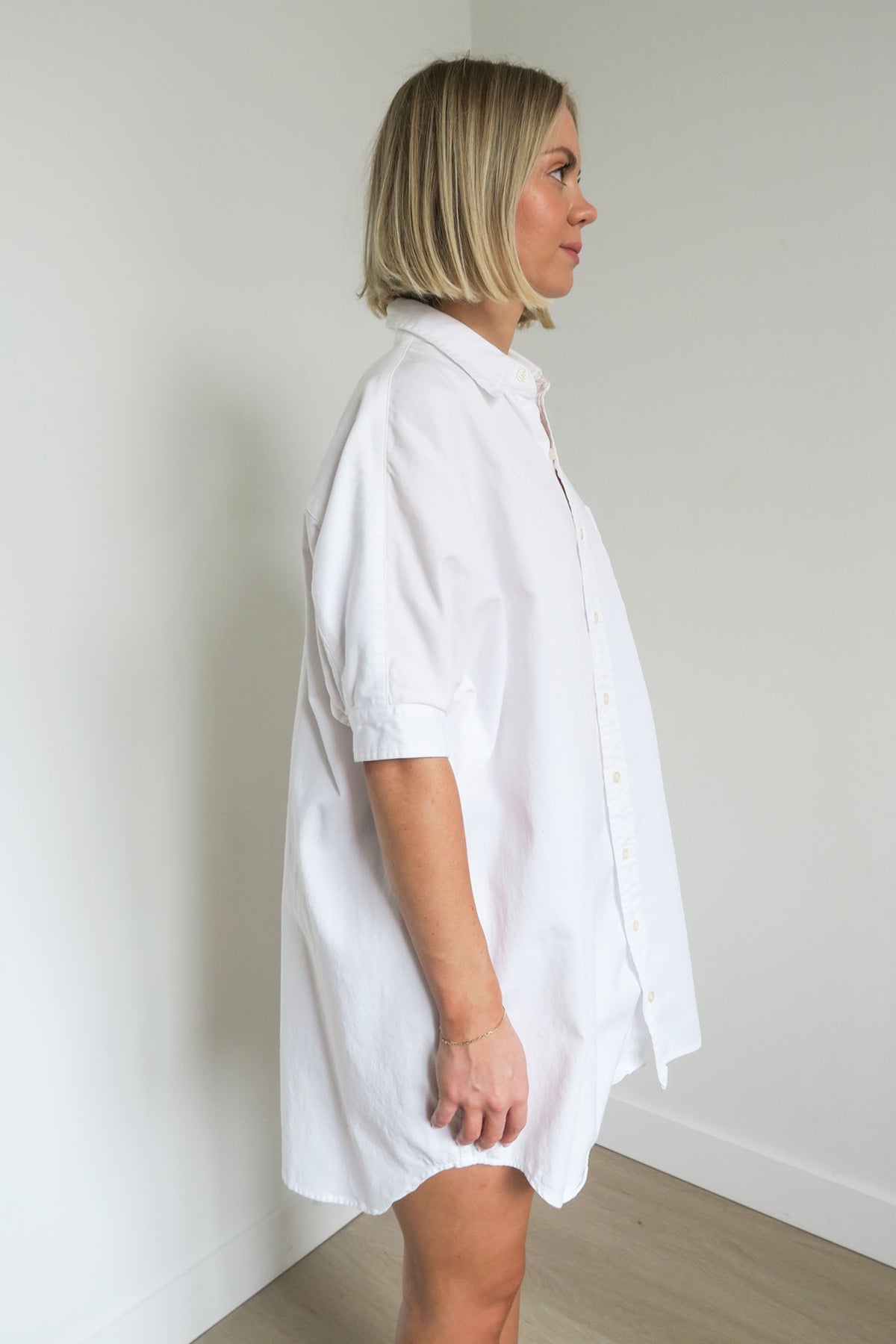 R13 Oversized Boxy Button Up Dress In White sz XXS