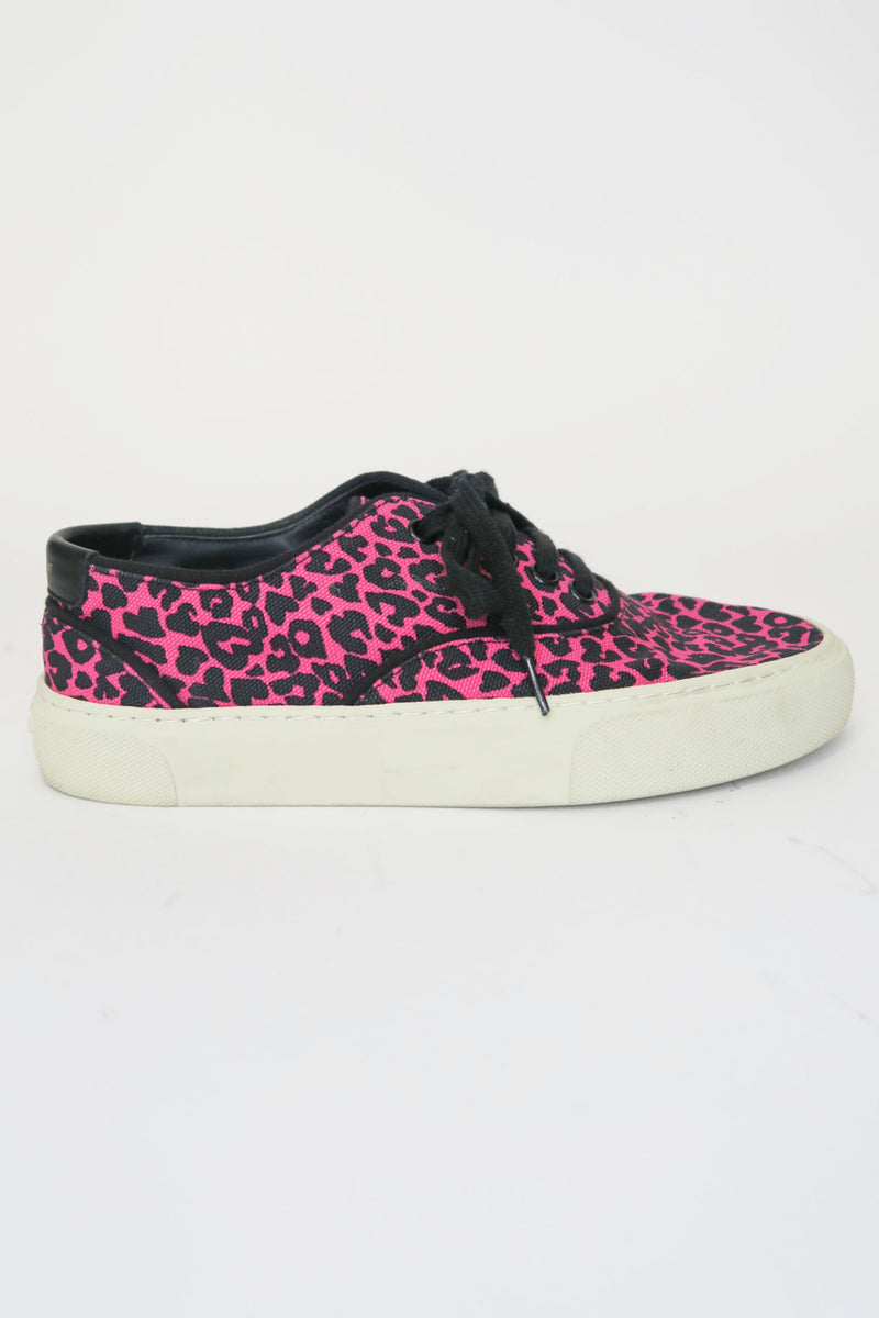 Saint Laurent Canvas Animal Print Sneakers sz 36