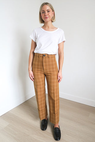 Sea New York Plaid Print Wide Leg Pants sz 2 - Designer Pants at The Find Luxury Resale - Vancouver, Canada