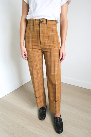 Sea New York Plaid Print Wide Leg Pants sz 2 - Designer Pants at The Find Luxury Resale - Vancouver, Canada