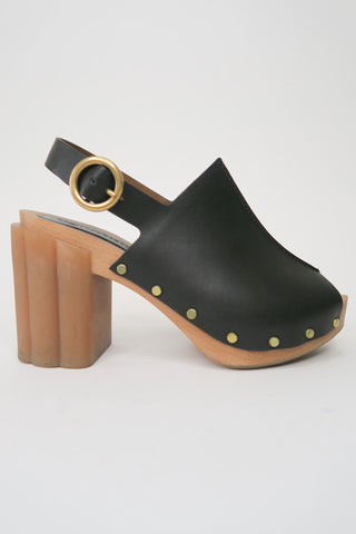 Stella McCartney Vegan Leather Studded Accents Slingback Sandals sz 36 - Designer Sandals at The Find Luxury Resale - Vancouver, Canada