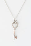 Tiffany & Co. 18K Diamond Heart Key Pendant Necklace