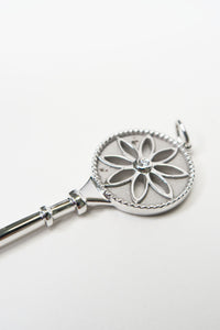 Tiffany & Co. White Gold Diamond Daisy Key Pendant 2.5"