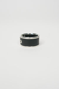 Tiffany & Co. Sterling Silver Black Ceramic T Cutout Ring