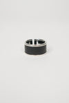 Tiffany & Co. Sterling Silver Black Ceramic T Cutout Ring