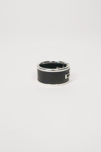 Tiffany & Co. Sterling Silver Black Ceramic T Cutout Ring