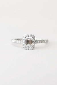 Tiffany & Co. Soleste Emerald Cut 0.43 ct Halo Engagement Ring