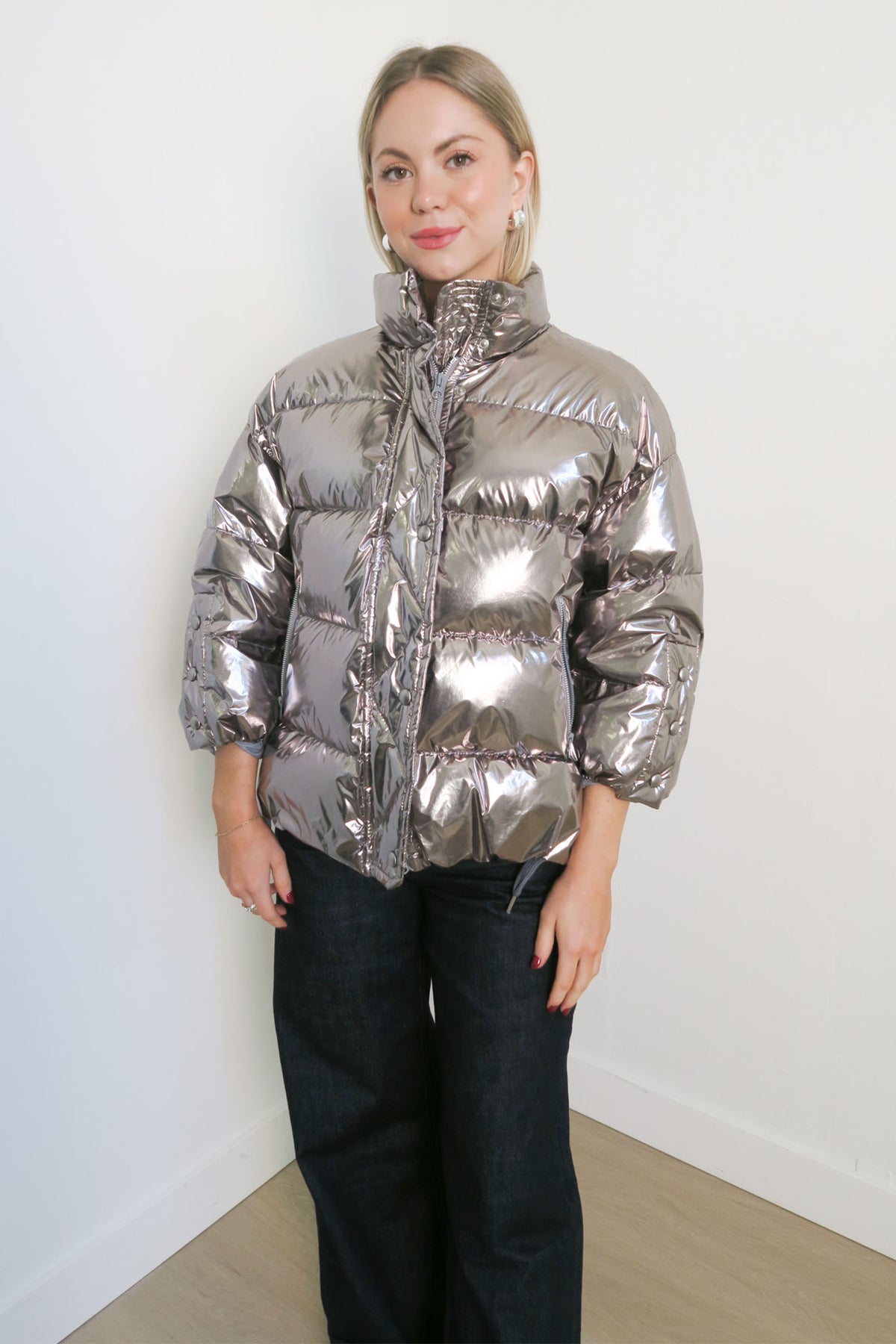 Red Valentino Metallic Down Jacket sz 38