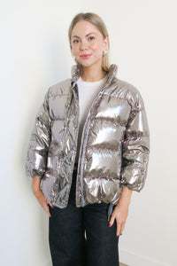 Red Valentino Metallic Down Jacket sz 38