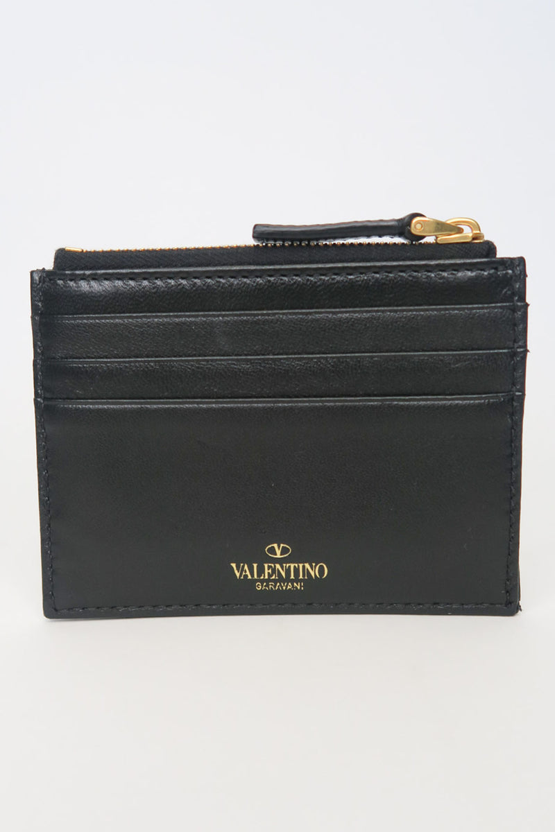 Valentino Roman Stud Coin Purse and Card Holder