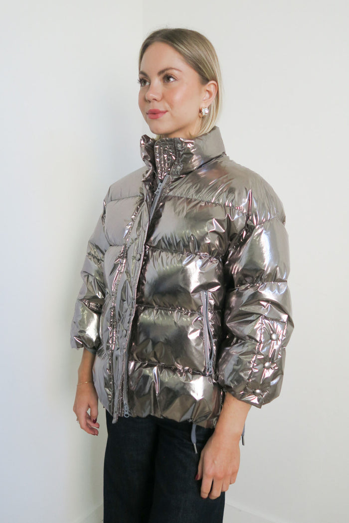 Red Valentino Metallic Down Jacket sz 38