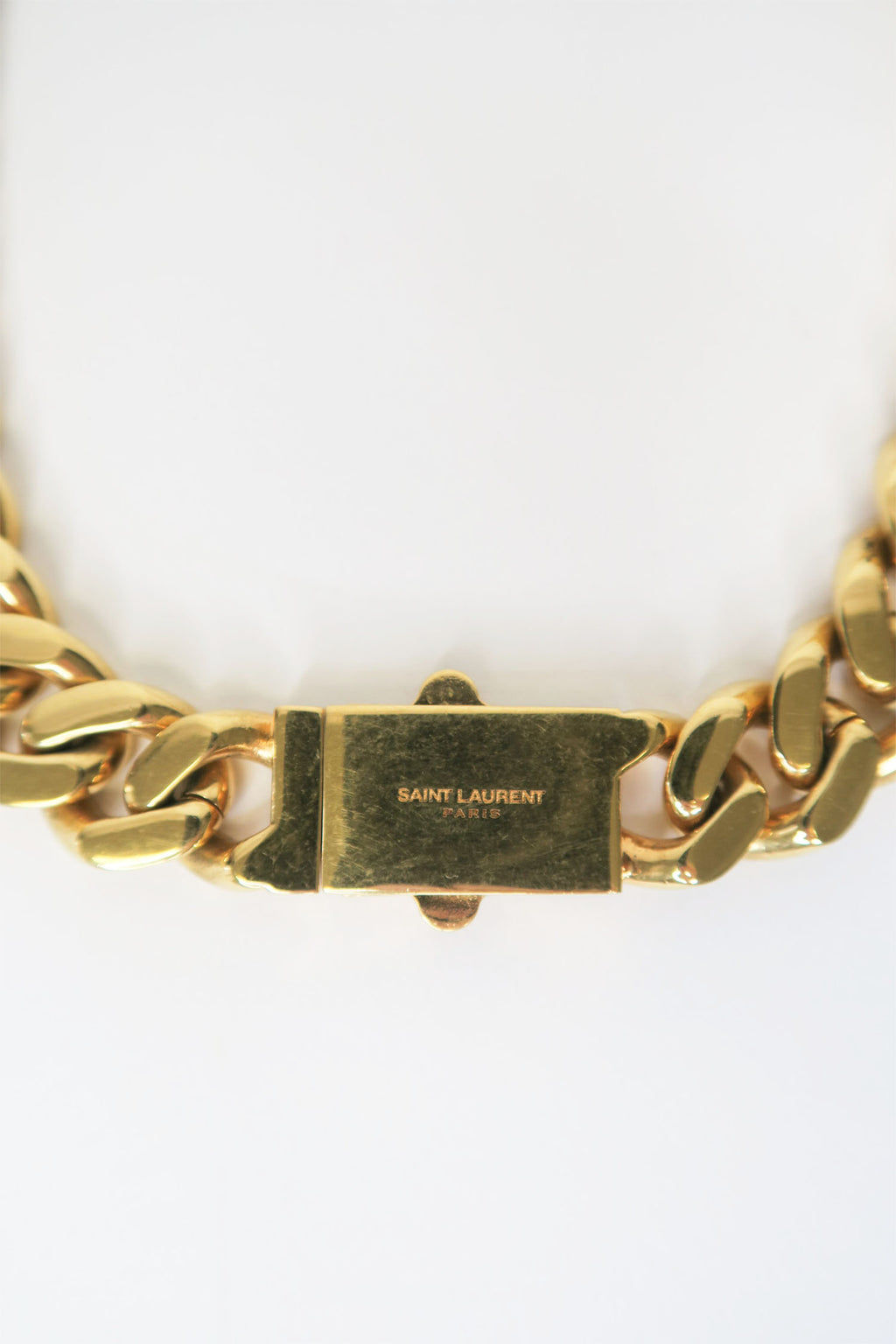 Saint Laurent Two-Tone Curb Chain Collar Necklace