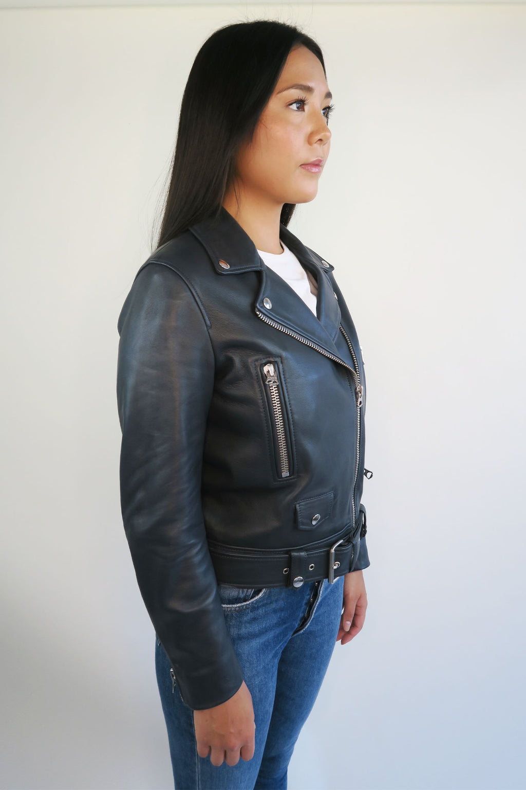 Acne Studios Lamb Leather Biker Jacket sz 38