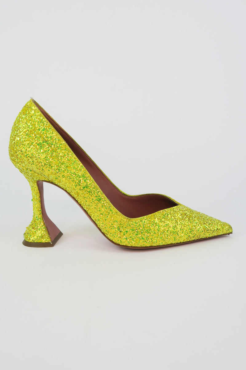 Amina Muaddi Gold Glitter Pumps sz 38.5