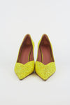 Amina Muaddi Gold Glitter Pumps sz 38.5