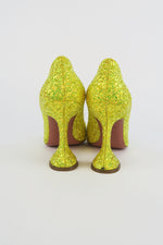 Amina Muaddi Gold Glitter Pumps sz 38.5