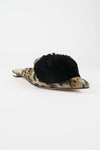 Aquazzura Animal Print Pom-Pom Embellishments Mules sz 35