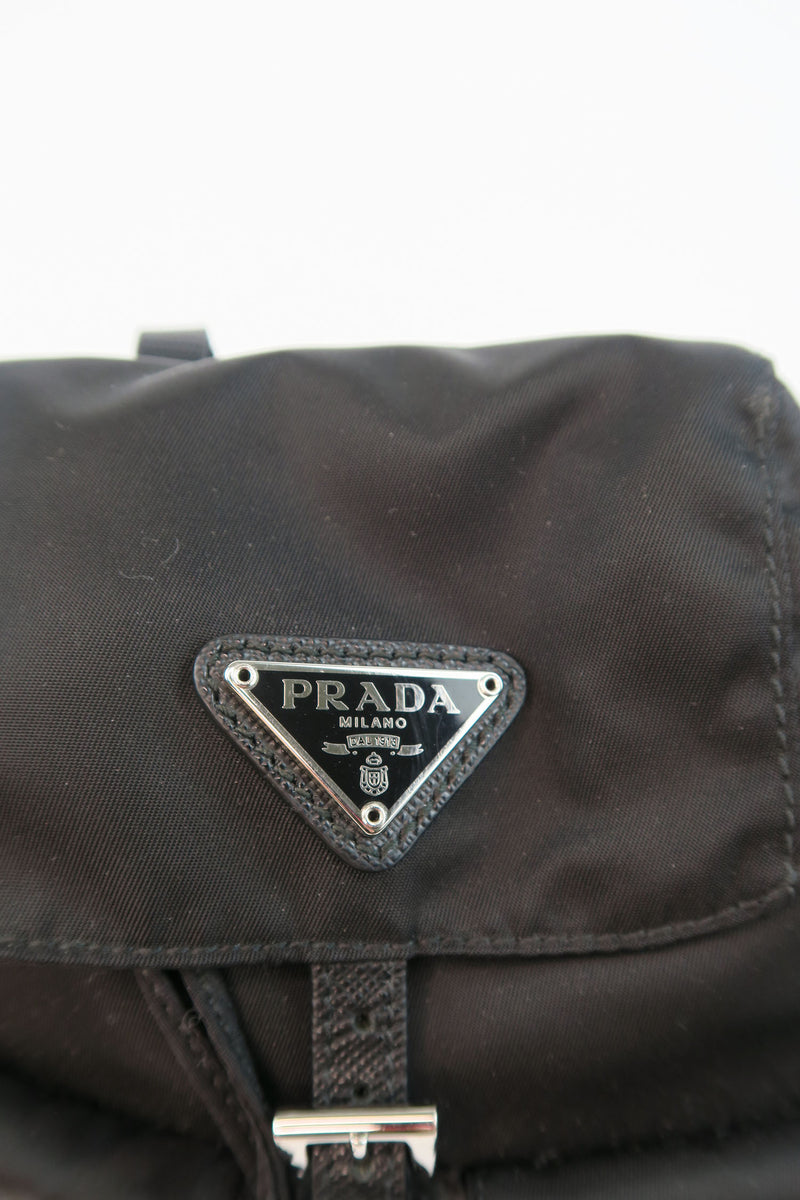 Prada Tessuto Mini Chain Backpack Crossbody