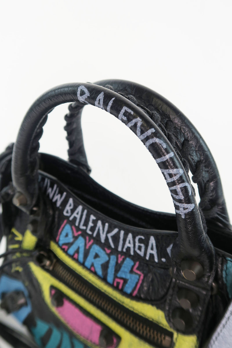 Balenciaga Motocross Classic Graffiti Mini City Bag – The Find Studio
