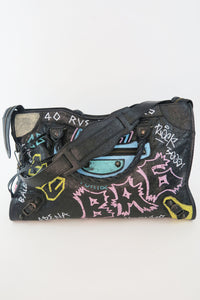 Balenciaga Graffiti Motocross Classic City Bag