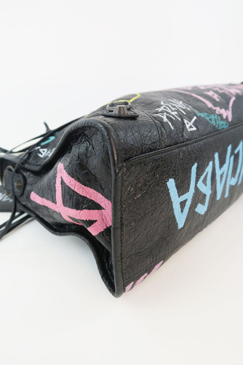 Balenciaga Motocross Classic Graffiti Mini City Bag – The Find Studio