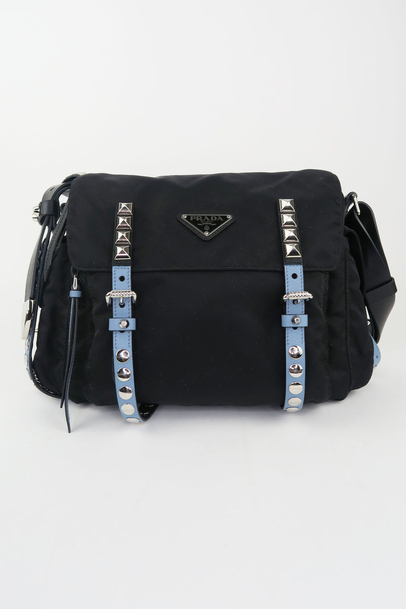 Prada New Vela Studded Messenger Bag