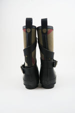 Burberry Nova Check Pattern Rubber Rain Boots sz 39