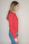 Comme Des Garçons Play Polka Dot Crew Neck Top sz S