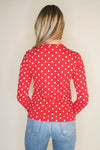 Comme Des Garçons Play Polka Dot Crew Neck Top sz S