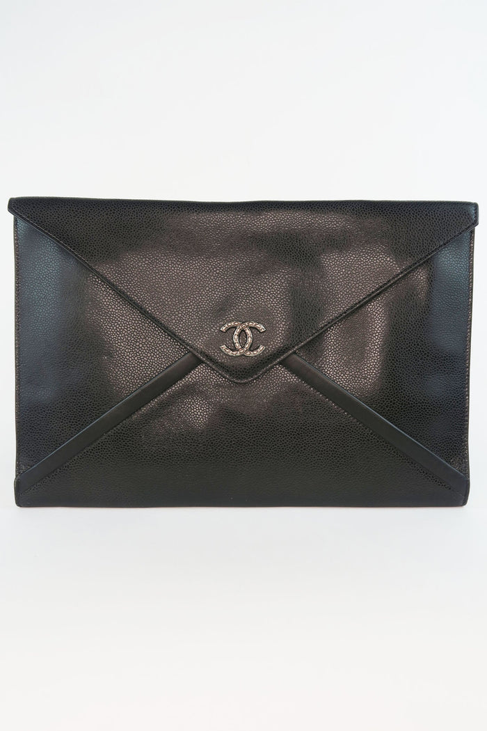 Chanel CC Caviar Envelope Clutch